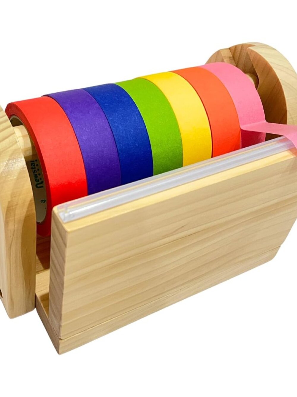 Wood Masking Tape Holder, Kids Tape Dispenser, Craft Tape Dispenser, Multi Roll